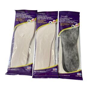 3 Pirs Assured Cushion & Odor Stoppers Foam Insoles For Men 7-13 Or Women 5-10